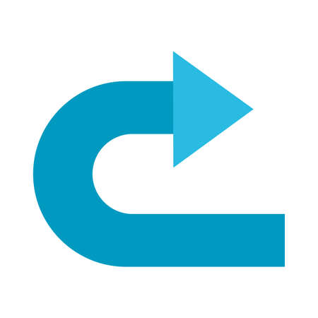 curved right arrow flat style icon design of direction web forward and infographic theme illustrationのイラスト素材