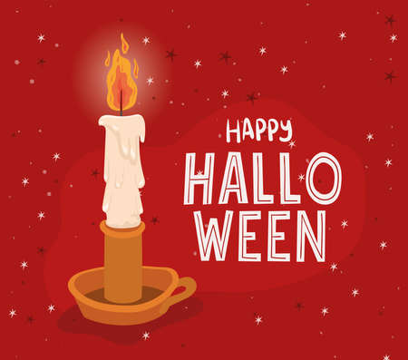 Halloween candle design, Holiday and scary theme Vector illustrationのイラスト素材