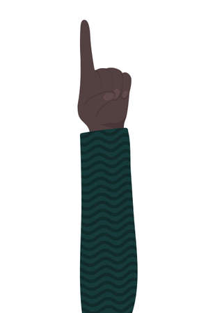 number one sign with black hand design, diversity people multiethnic race and community theme Vector illustrationのイラスト素材