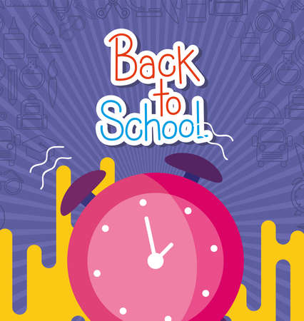 clock design, Back to school eduacation class lesson theme Vector illustrationのイラスト素材