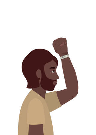 man cartoon with fist up in side view design, Manifestation protest and demonstration theme Vector illustrationのイラスト素材