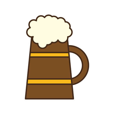 Beer glass line and fill style icon design, Pub alcohol bar brewery drink ale and lager theme Vector illustrationのイラスト素材