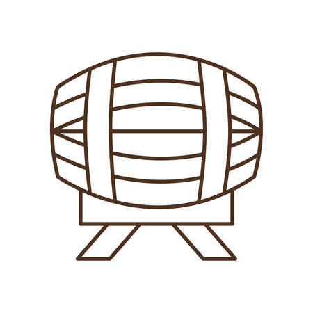 Beer barrel line style icon design, Pub alcohol bar brewery drink ale and lager theme Vector illustrationのイラスト素材