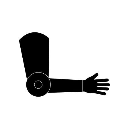 arm prosthesis silhouette style icon of Handicapped disability and medical theme Vector illustrationのイラスト素材