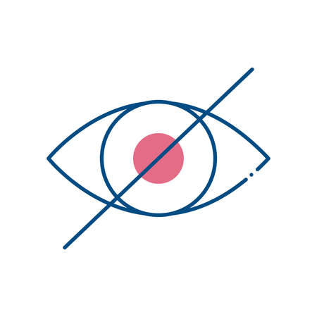 blind eye line style icon of Handicapped disability and medical theme Vector illustrationのイラスト素材