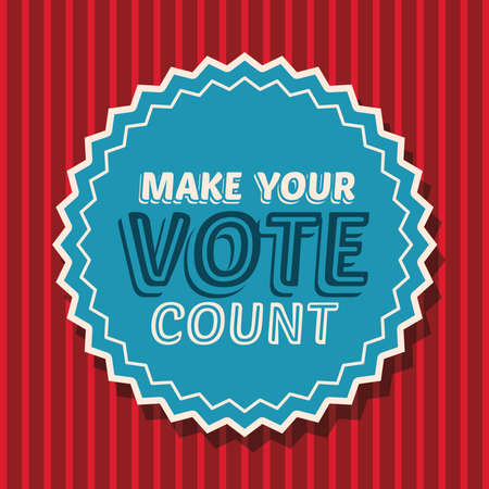 make your vote count on seal stamp design, President election government and campaign theme Vector illustrationのイラスト素材