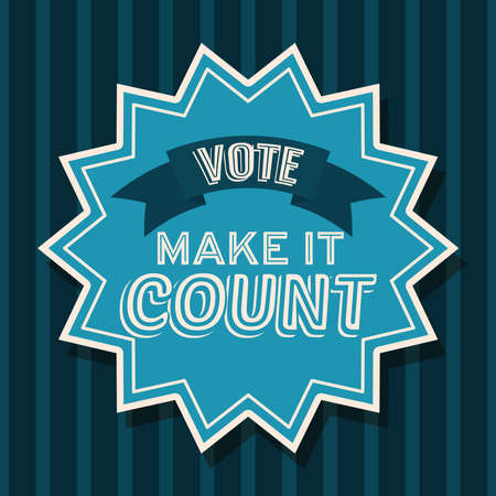 make it count seal stamp and vote ribbon design, President election government and campaign theme Vector illustrationのイラスト素材