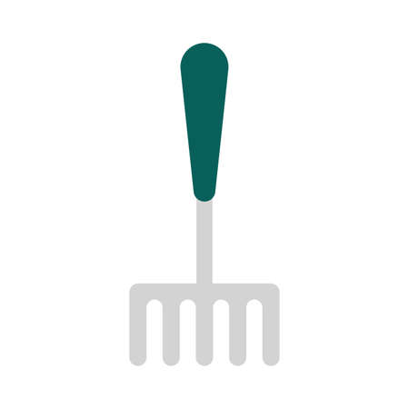 garden rake flat style icon design, Gardening planting and nature theme Vector illustrationのイラスト素材