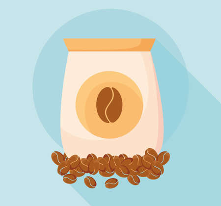 coffee beans bag design of drink caffeine breakfast and beverage theme Vector illustrationのイラスト素材