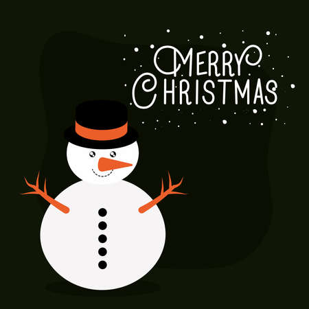 merry christmas snowman design, winter season and decoration theme Vector illustrationのイラスト素材