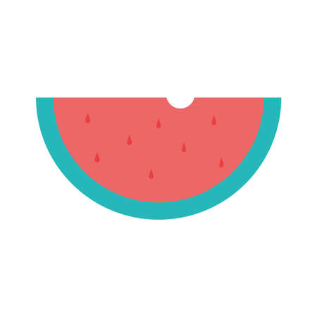 watermelon flat style icon design, Fruit healthy organic food sweet and nature theme Vector illustrationのイラスト素材