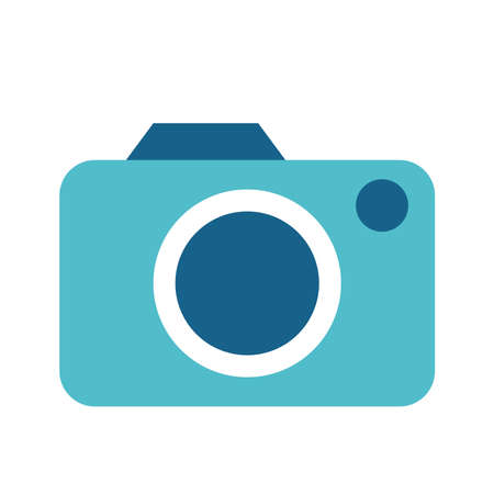 Camera device flat style icon design, Gadget technology and photography theme Vector illustrationのイラスト素材