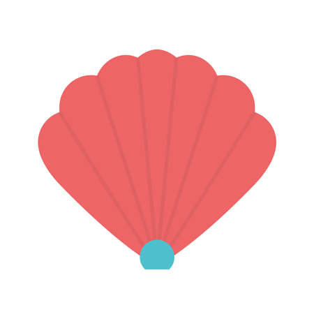 Shell flat style icon design Sea life ecosystem fauna and ocean theme Vector illustrationのイラスト素材