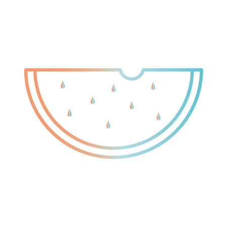 watermelon gradient style icon design, Fruit healthy organic food sweet and nature theme Vector illustrationのイラスト素材