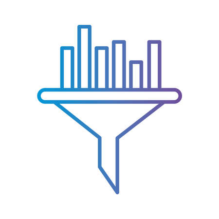 bars chart on funnel gradient style icon design, Data analysis and information theme Vector illustrationのイラスト素材