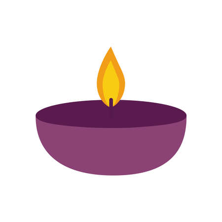 Candle flat style icon design, Fire flame candlelight light spirituality burn and decoration theme Vector illustrationのイラスト素材