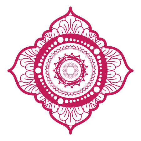 Mandala in frame pink design of Bohemic ornament indian and decoration theme Vector illustrationのイラスト素材