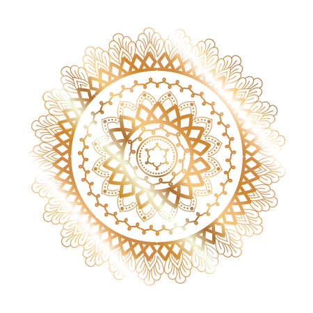 Mandala gold design of Bohemic ornament indian and decoration theme Vector illustrationのイラスト素材