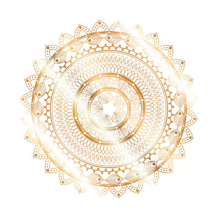 Mandala gold design of Bohemic ornament indian and decoration theme Vector illustrationのイラスト素材