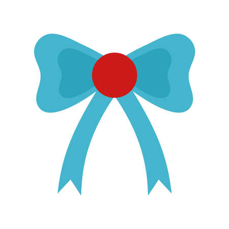 Gift bowtie flat style icon design, happy birthday celebration decoration party festive and surprise theme Vector illustrationのイラスト素材