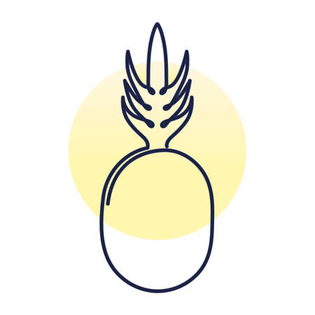 fresh pineapple one line fruit vector illustration designのイラスト素材