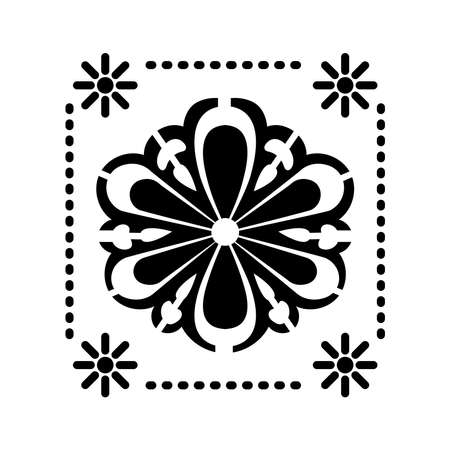 mexican sunflower icon with small suns on white background vector illustration designのイラスト素材