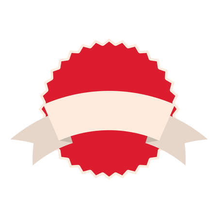 seal stamp of red color and white ribbon vector illustration designのイラスト素材