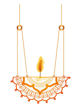 mandala with a candle on a chandelier vector illustration designのイラスト素材