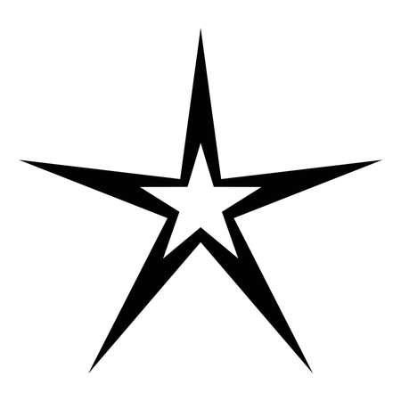 Star of 5 points silhouette style icon design, Night bedtime sky space nature science celestial galaxy and astrology theme Vector illustrationのイラスト素材