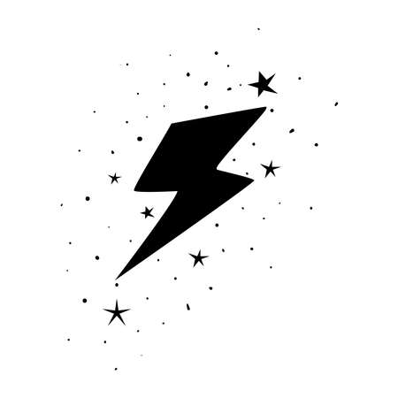 thunder icon in white background vector illustration designのイラスト素材
