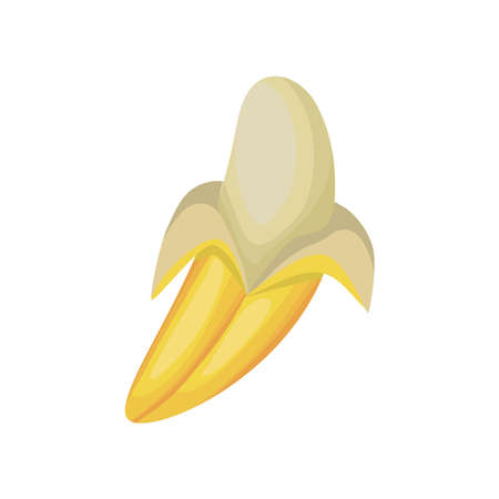 banana of a yellow color on white background vector illustration designのイラスト素材