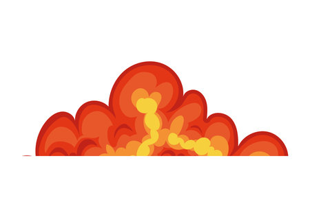 fire cloud of orange and yellow color vector illustration designのイラスト素材