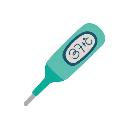 thermometer covid doodle line flat style icon vector illustration design