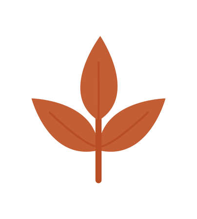 autumn with three leaf of orange color on white background vector illustration designのイラスト素材