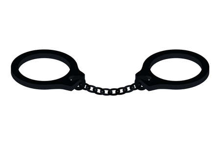 silhouette of one handcuff of black color vector illustration designのイラスト素材