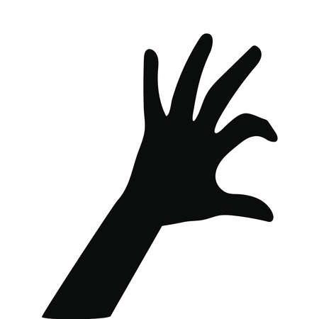 silhouette of one hand on white background vector illustration designのイラスト素材