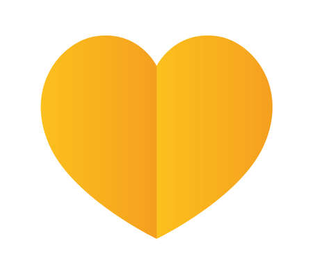 yellow silhouette with one heart vector illustration designのイラスト素材