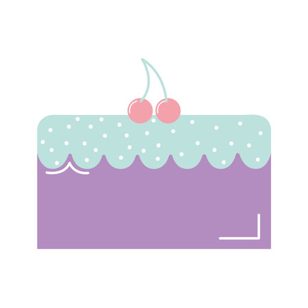 cake of a purple color on white background vector illustration design