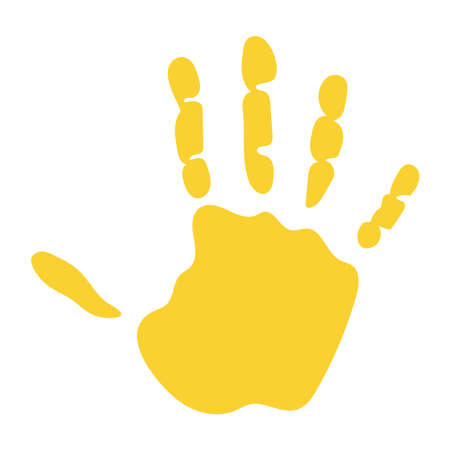 gold silhouette with one hand and five fingers on white background vector illustration designのイラスト素材