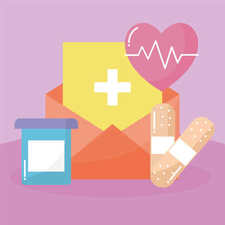 group of medical icons over pink background vector illustration designのイラスト素材