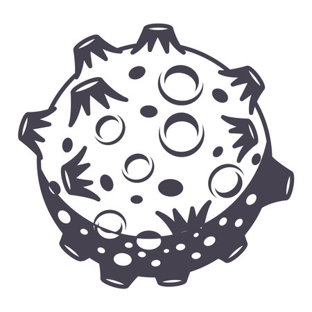 asteroid with many craters on withe background vector illustration designのイラスト素材