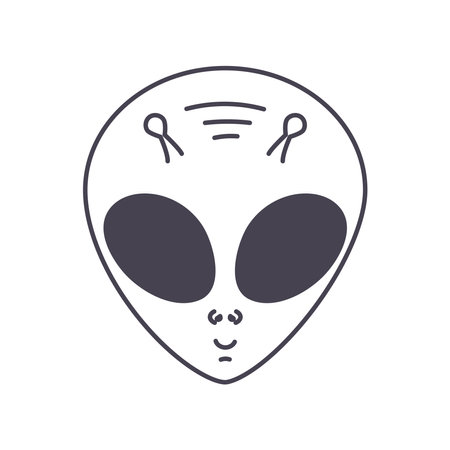 alien smiling on white background vector illustration designのイラスト素材