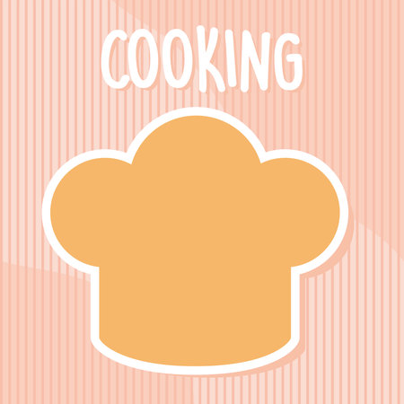 cooking letering and one chef hat vector illustration designのイラスト素材