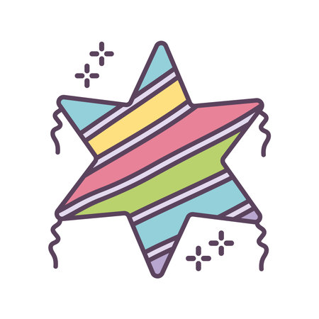 pinata with colored star form vector illustration designのイラスト素材
