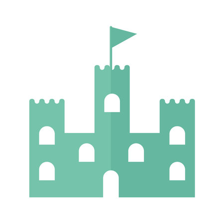 castle with a green color vector illustration designのイラスト素材