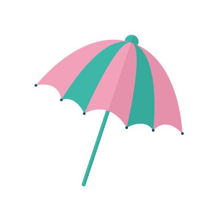 umbrella with a pink and green color vector illustration designのイラスト素材