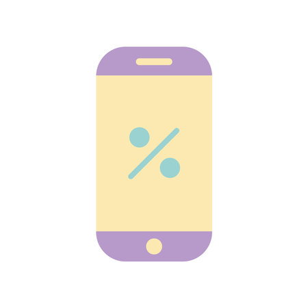 smartphone with one symbol of a percentage on it vector illustration designのイラスト素材