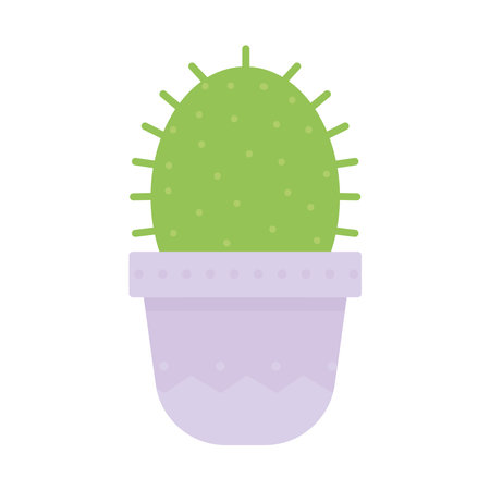 cactus over a ligth purple pot vector illustration designのイラスト素材