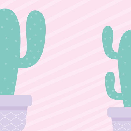 cactus over a pink background vector illustration designのイラスト素材