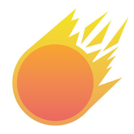 asteroid covered in flames on a white background vector illustration designのイラスト素材